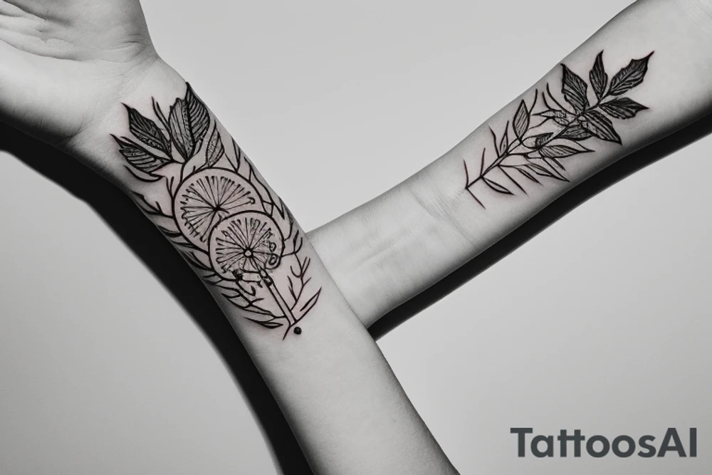 Plants on wrist tattoo idea