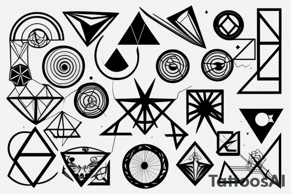 travel geometry tattoo idea