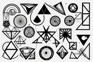 travel geometry tattoo idea