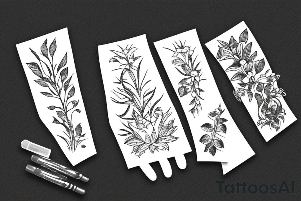 Plants on wrist tattoo idea