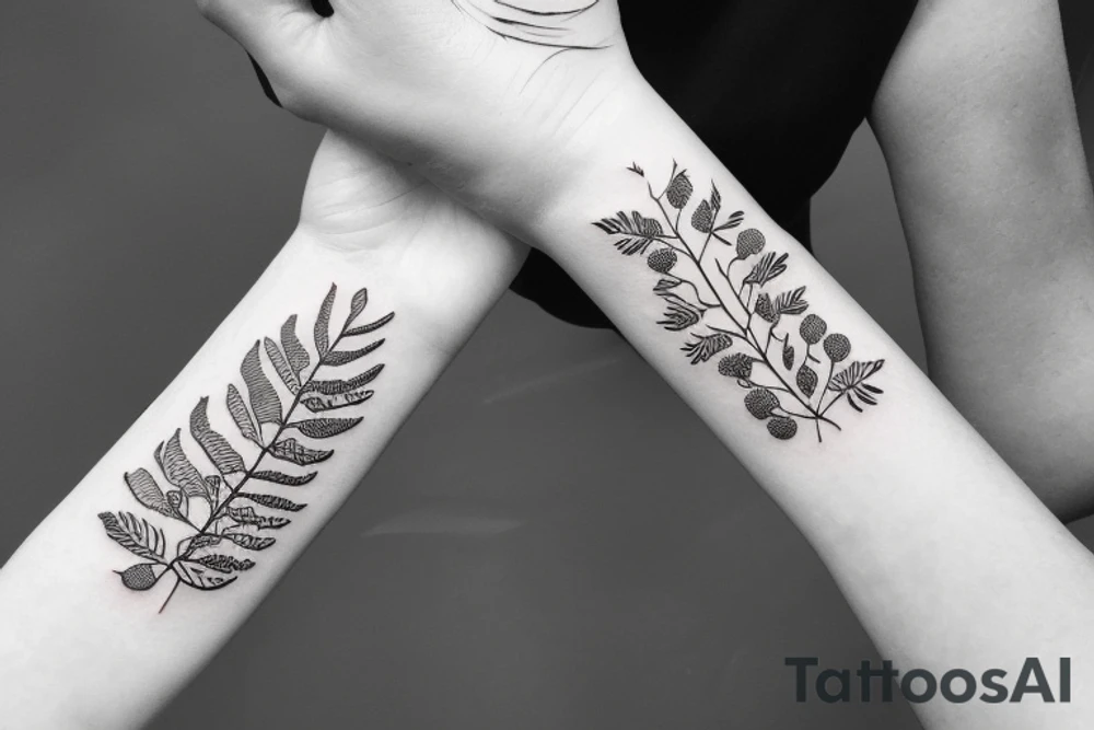Plants on wrist tattoo idea