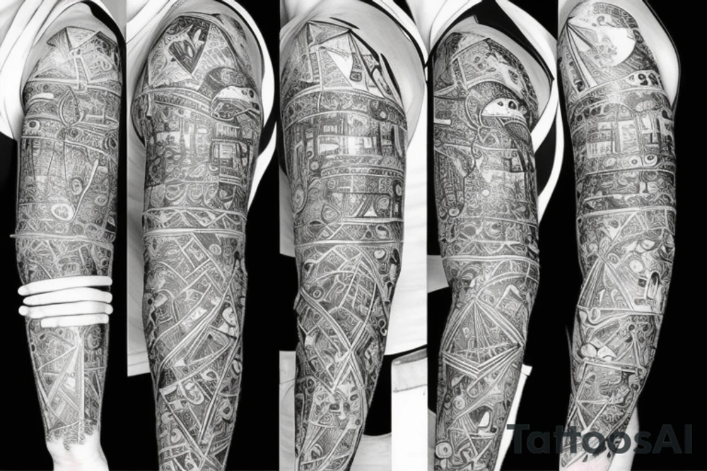 Zegar połączony z mapą tattoo idea