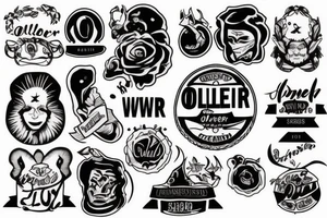 son name Oliwier, with oldschool theme tattoo idea