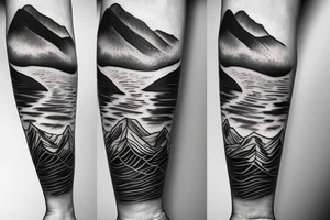 Music, nature, mountains, sea tattoo idea