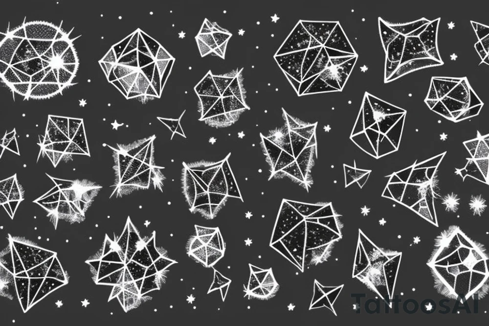 Crystals in night sky. Can be crystals instead of stars. tattoo idea