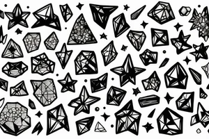 Crystals in night sky. Can be crystals instead of stars. tattoo idea