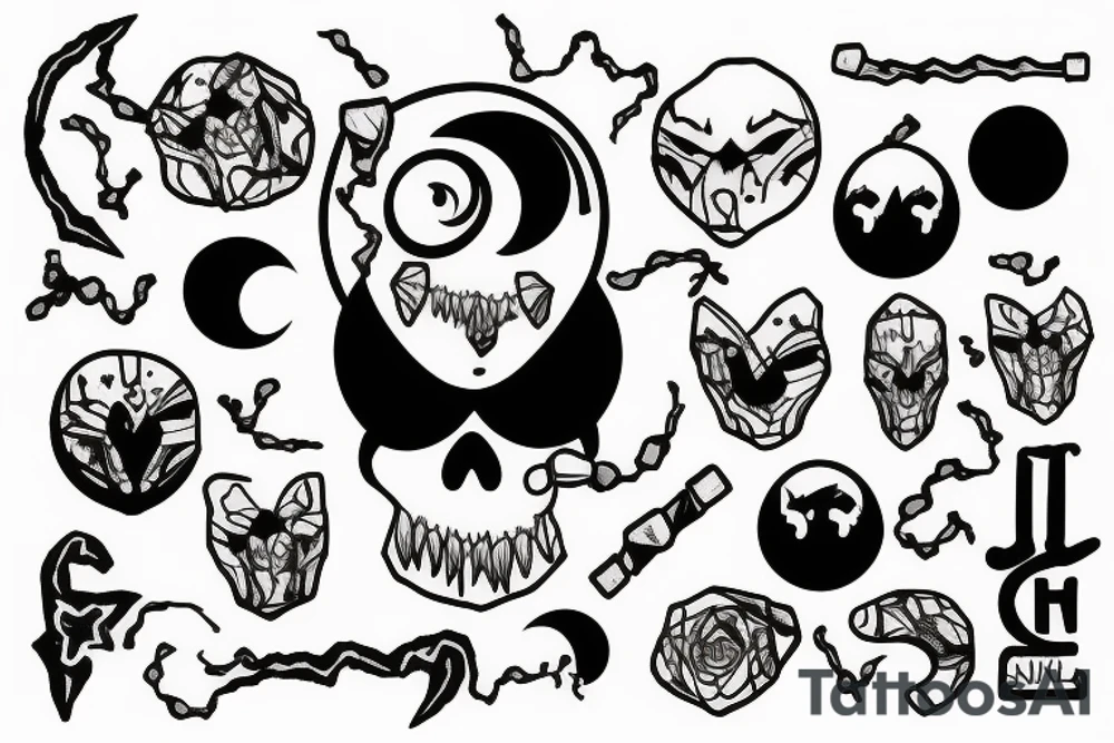 crystal meth on night moon tattoo idea