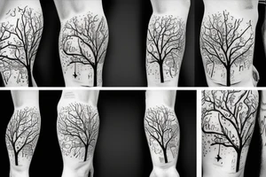 tree designed by numbers tattoo idea