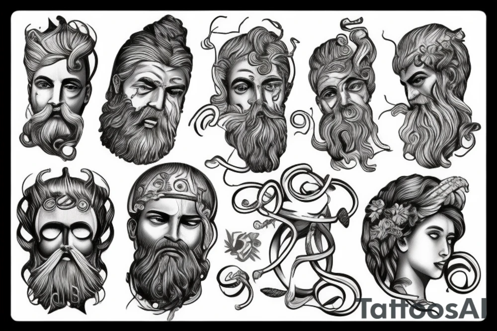 Meduza zeus greek mithology tattoo idea