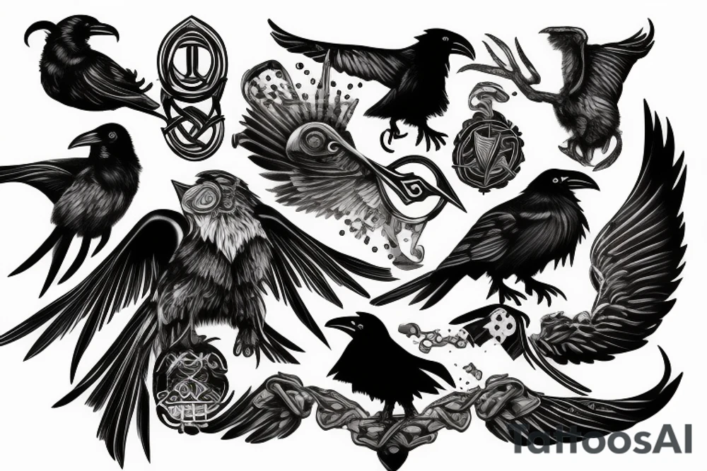 Odin with ravens tattoo idea