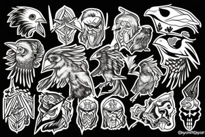 Odin with ravens tattoo idea