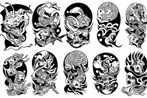 Ak47 Japanese culture tattoo idea