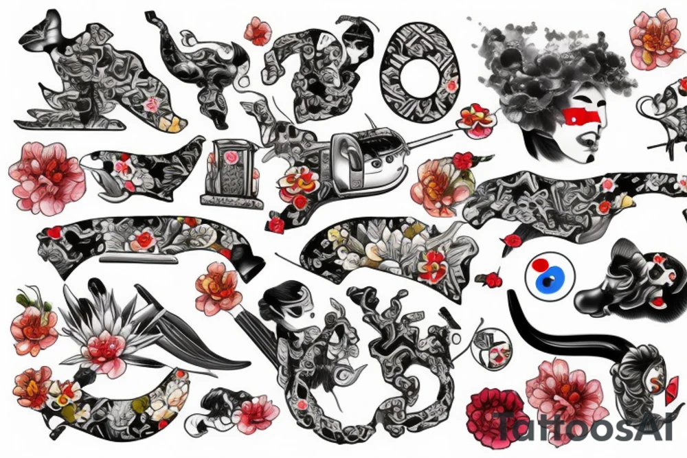 Ak47 Japanese culture tattoo idea