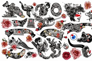 Ak47 Japanese culture tattoo idea