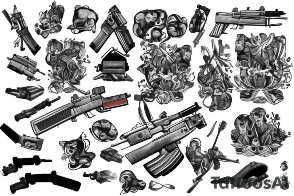 Ak47 m24 tattoo idea