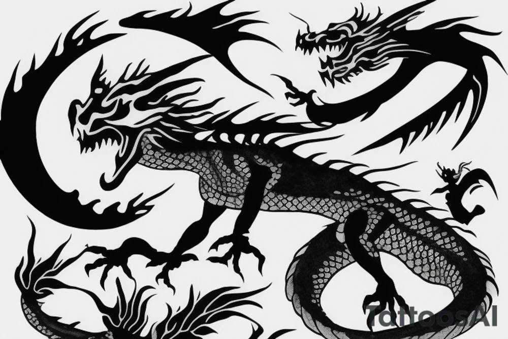 Dragon mother and baby dragon tattoo idea