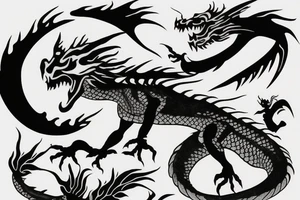 Dragon mother and baby dragon tattoo idea