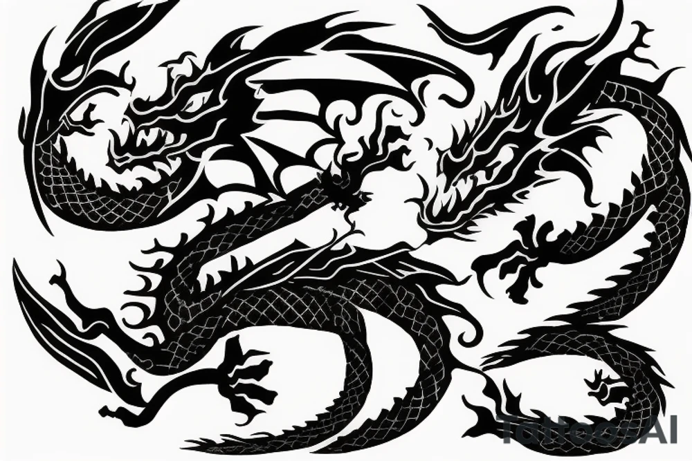 Dragon mother and baby dragon tattoo idea