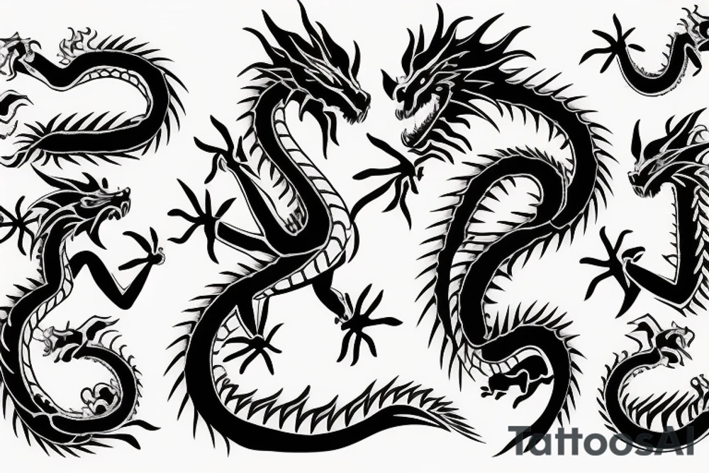 Dragon mother and baby dragon tattoo idea