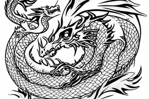 Dragon mother and baby dragon tattoo idea