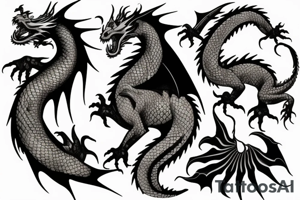 Dragon mother cover she's baby Dragon tattoo idea