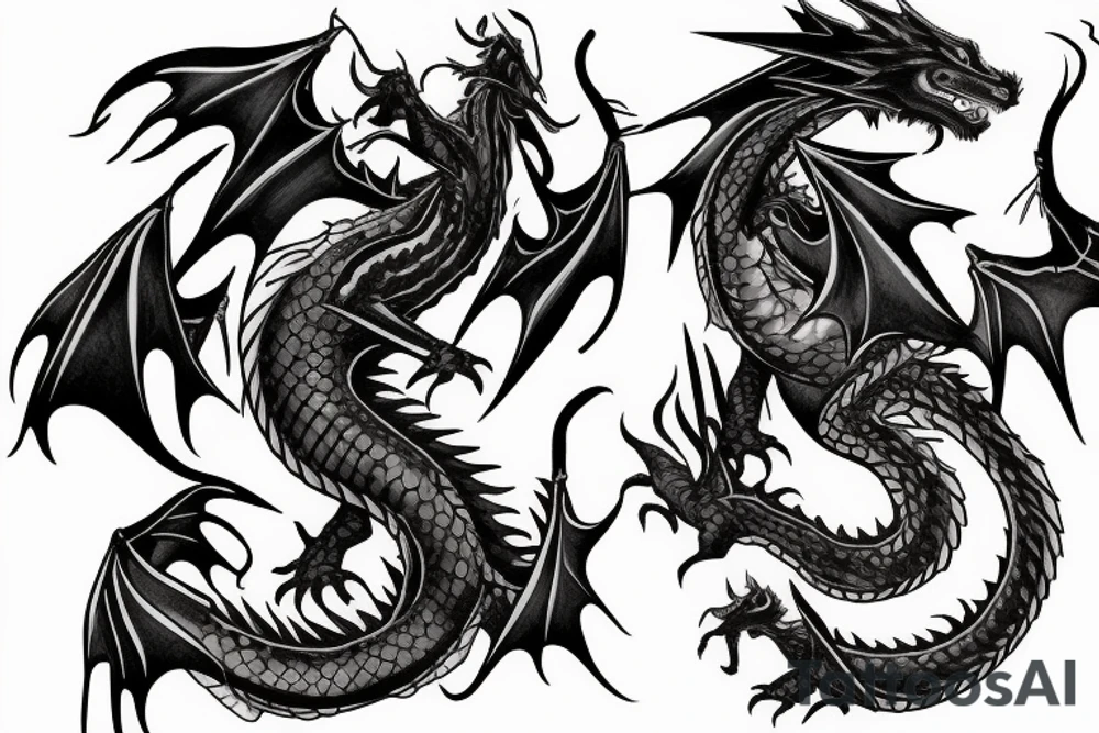 Dragon mother cover she's baby Dragon tattoo idea