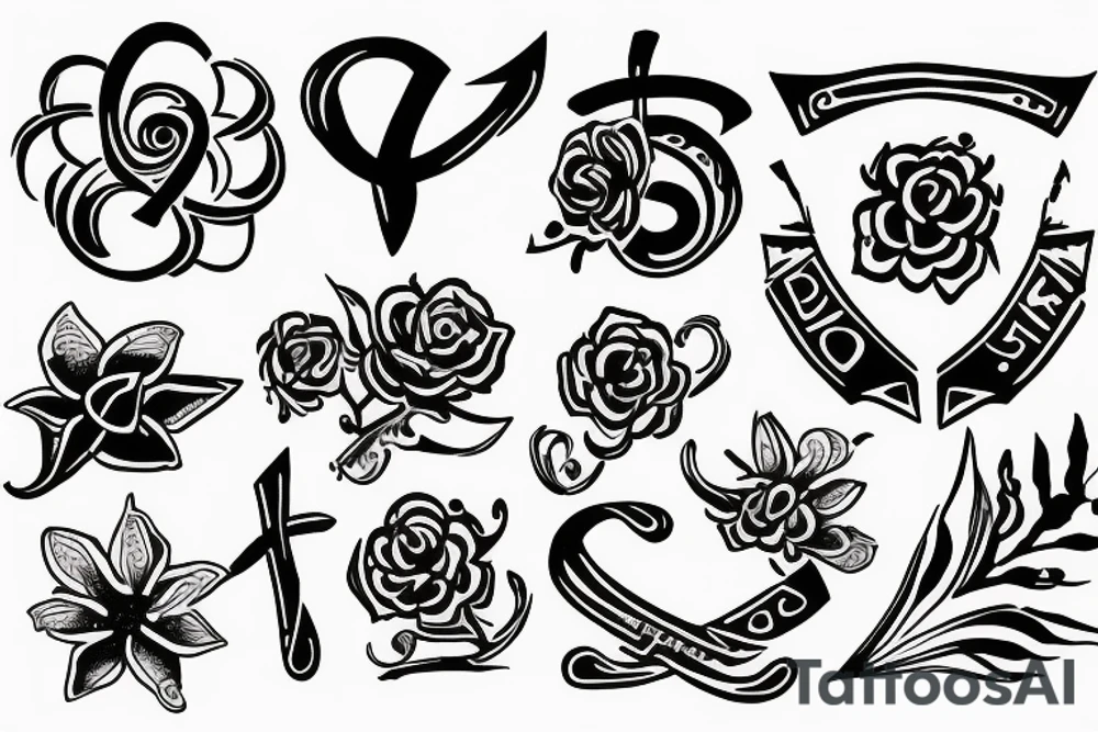 Writing Dum spiro sporo, flower, rune tattoo idea