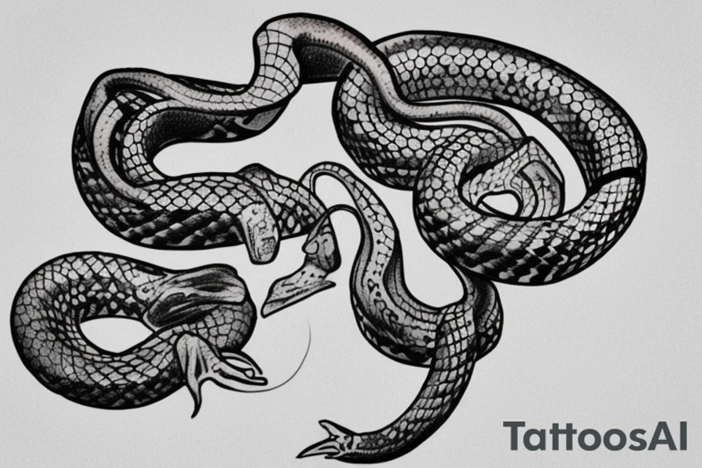 Snake around hand tattoo idea