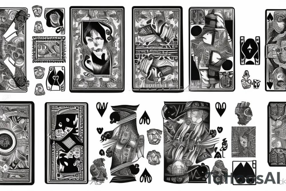 hands shuffling cards tattoo idea