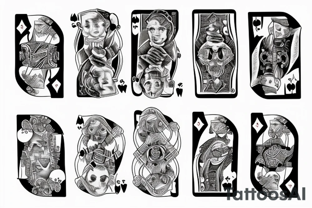 hands that are shuffling cards tattoo idea