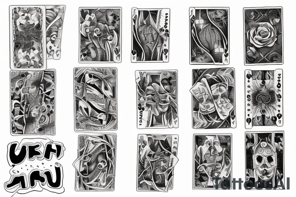 hands that are shuffling cards tattoo idea
