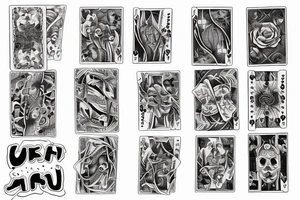 hands that are shuffling cards tattoo idea
