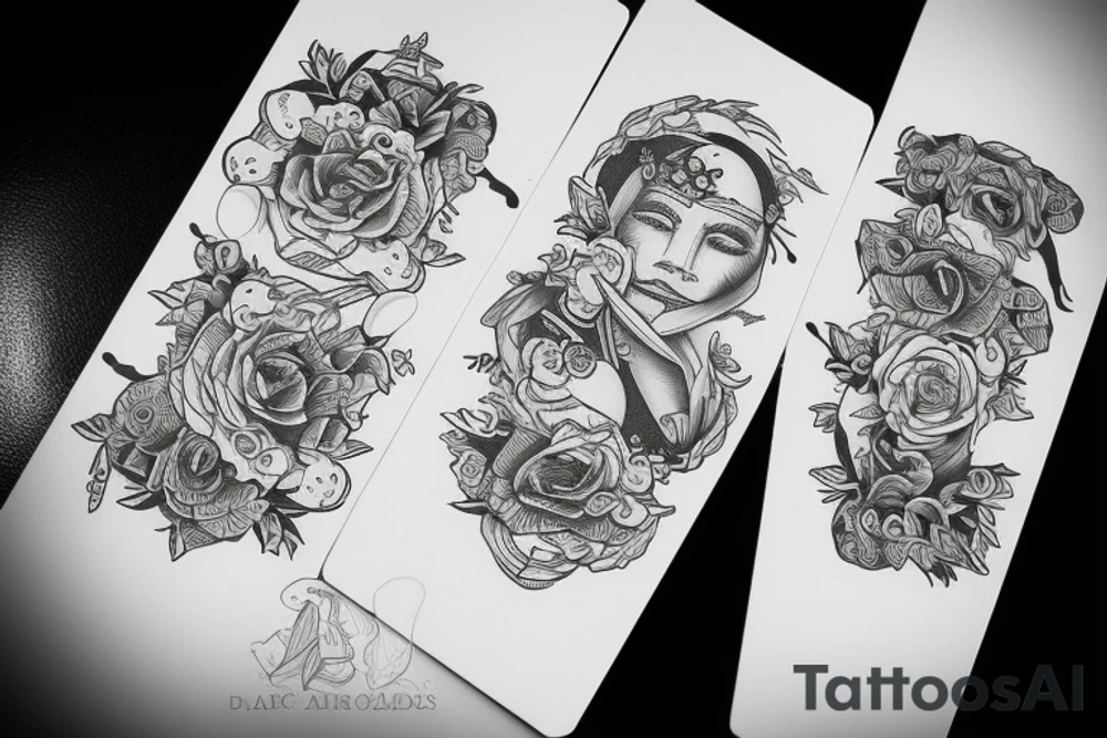two hands that are shuffling cards tattoo idea