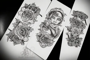two hands that are shuffling cards tattoo idea