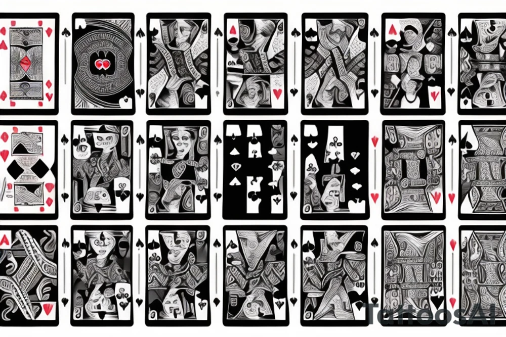 two hands that are shuffling poker cards tattoo idea
