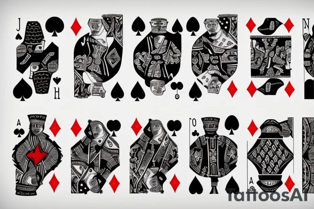 two hands that are shuffling poker cards tattoo idea