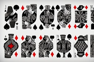 two hands that are shuffling poker cards tattoo idea