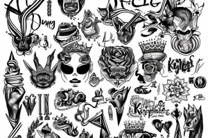 King made by lines tattoo idea