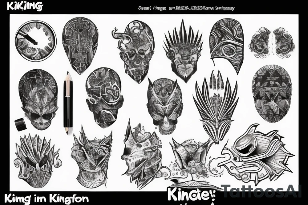 King made by lines tattoo idea