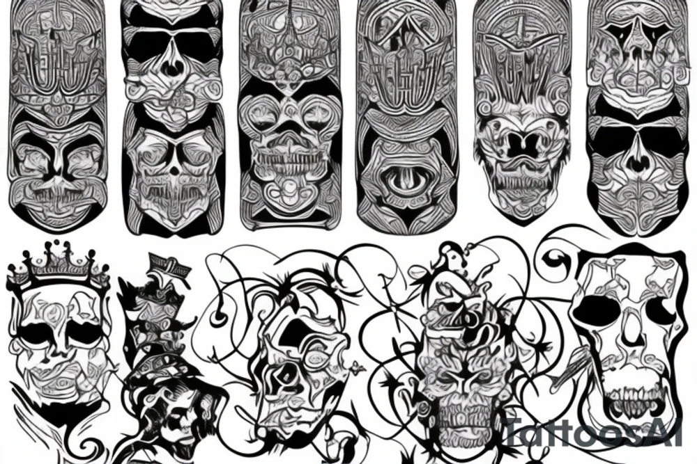 A king made by lines tattoo idea