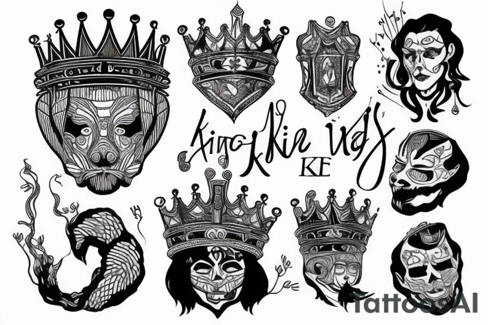 A king made by lines tattoo idea