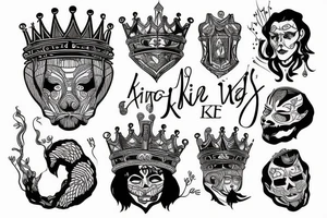 A king made by lines tattoo idea