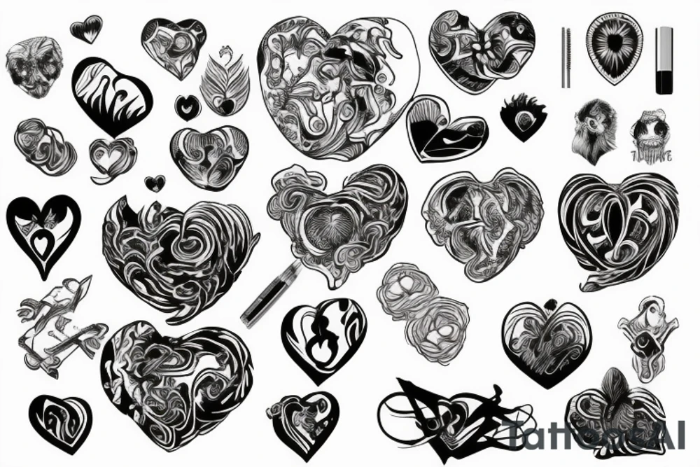 burning heart tattoo idea