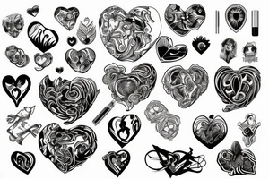 burning heart tattoo idea