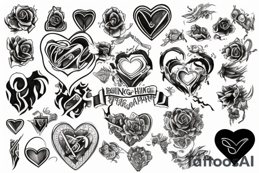 burning heart tattoo idea