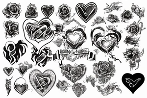 burning heart tattoo idea