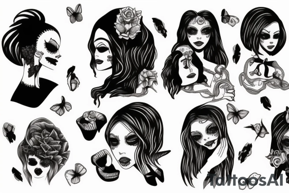Creepy girl tattoo idea