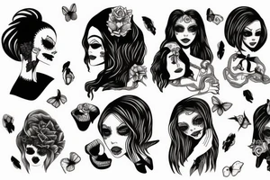 Creepy girl tattoo idea