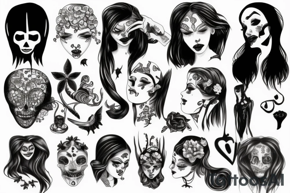 Creepy girl tattoo idea