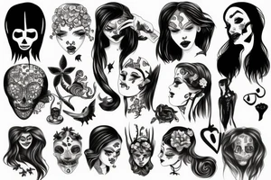 Creepy girl tattoo idea